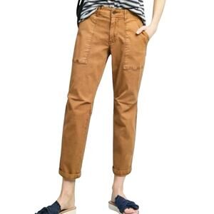 Anthropologie The Wanderer Linen Blend Honey Ankle Utility Pant 25P Casual Boho